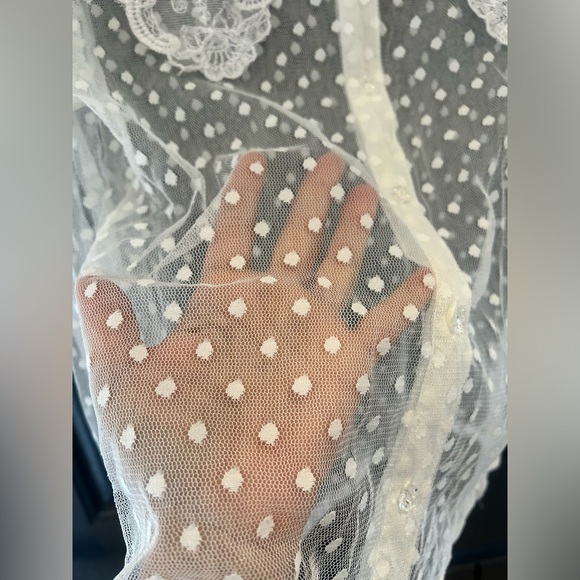 SOLD - Vintage Sheer Lacy Blouse - Picture 8 of 11